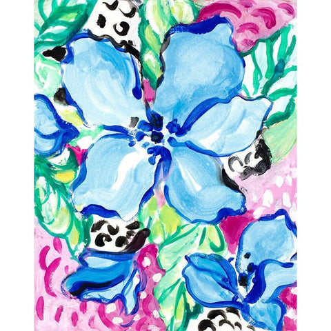 Blooming Blues White Modern Wood Framed Art Print by Loreth, Lanie