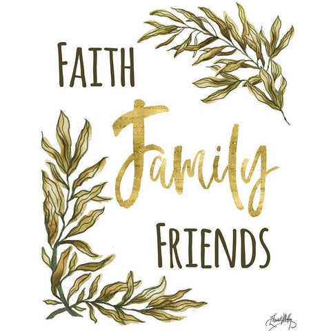 Faith Family Friends Black Modern Wood Framed Art Print by Medley, Elizabeth