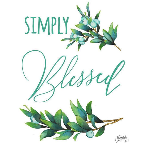 Simply Blessed Black Modern Wood Framed Art Print with Double Matting by Medley, Elizabeth