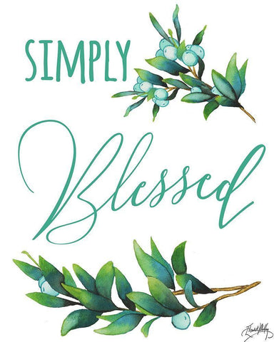 Simply Blessed Black Ornate Wood Framed Art Print with Double Matting by Medley, Elizabeth