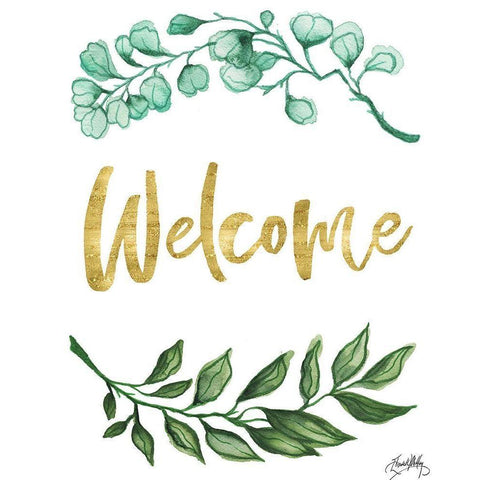 Welcome White Modern Wood Framed Art Print by Medley, Elizabeth