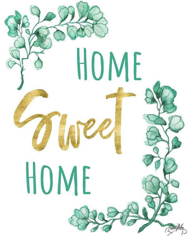 Home Sweet Home White Modern Wood Framed Art Print with Double Matting by Medley, Elizabeth