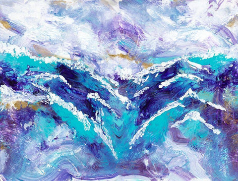 Ocean Waves White Modern Wood Framed Art Print with Double Matting by Ritter, Gina