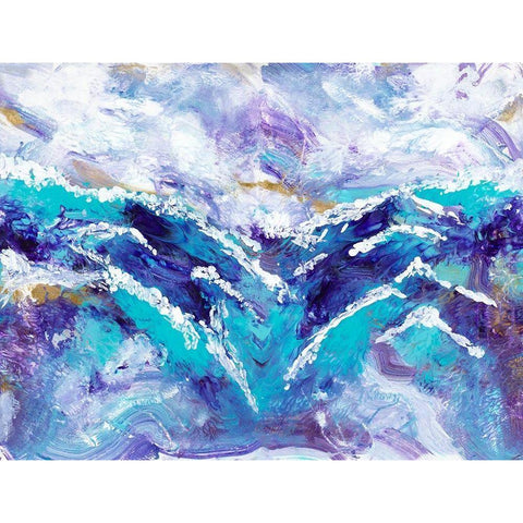 Ocean Waves Black Modern Wood Framed Art Print by Ritter, Gina
