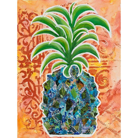 Pineapple Collage I White Modern Wood Framed Art Print by Ritter, Gina