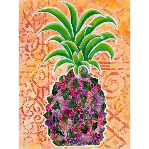 Pineapple Collage II Gold Ornate Wood Framed Art Print with Double Matting by Ritter, Gina