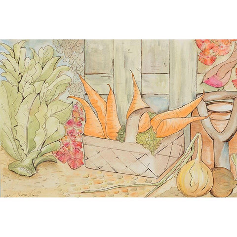 Garden Vegetables Black Modern Wood Framed Art Print by Ritter, Gina