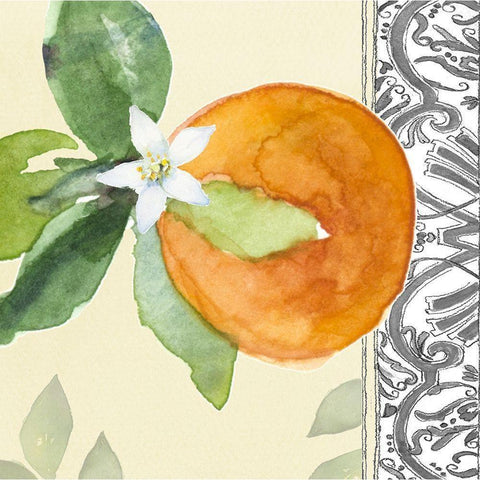 Orange Blossoms I White Modern Wood Framed Art Print by Loreth, Lanie