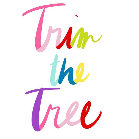 Trim The Tree Black Modern Wood Framed Art Print by SD Graphics Studio