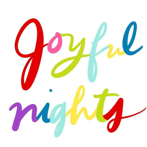 Joyful nights White Modern Wood Framed Art Print with Double Matting by SD Graphics Studio