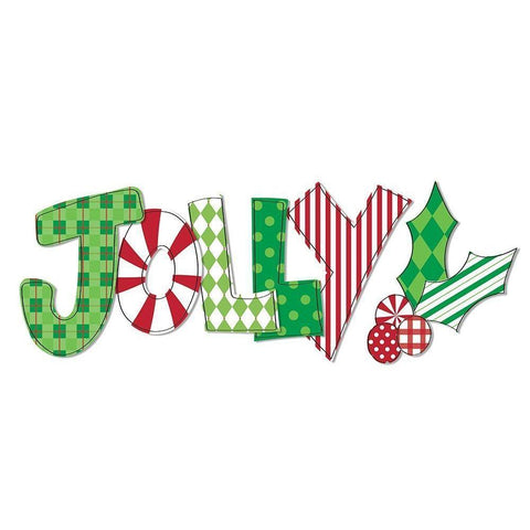 Christmas Wrapped Jolly Gold Ornate Wood Framed Art Print with Double Matting by SD Graphics Studio