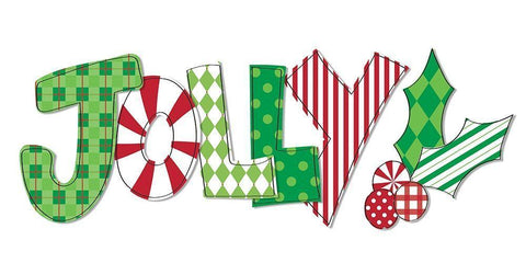 Christmas Wrapped Jolly Black Ornate Wood Framed Art Print with Double Matting by SD Graphics Studio