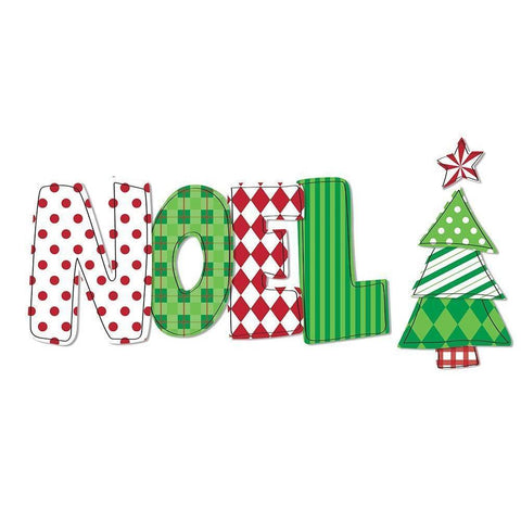 Christmas Wrapped Noel II Gold Ornate Wood Framed Art Print with Double Matting by SD Graphics Studio