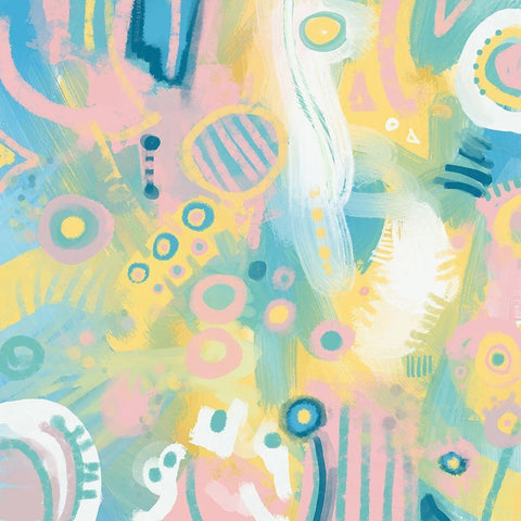 Dreamy Pastel Abstract Black Modern Wood Framed Art Print by Meneely, Dan