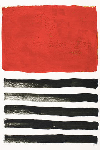 Red Jungle Time White Modern Wood Framed Art Print with Double Matting by Pinto, Patricia