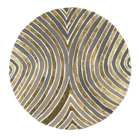 Psychedelic Gold Plate II  White Modern Wood Framed Art Print by Pinto, Patricia