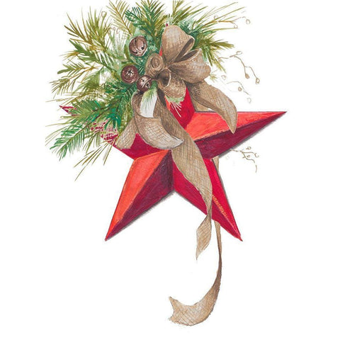 Christmas Star White Modern Wood Framed Art Print by Pinto, Patricia