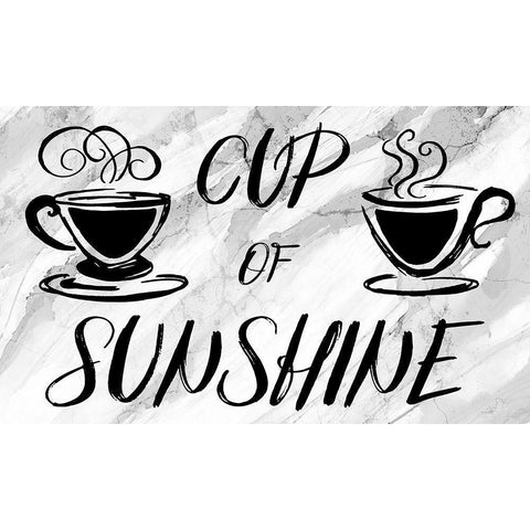 Cup Of Sunshine White Modern Wood Framed Art Print by Medley, Elizabeth