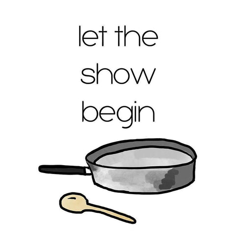 Let The Show Begin Black Modern Wood Framed Art Print by Wilson, Kali