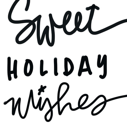 Sweet Holiday Wishes White Modern Wood Framed Art Print with Double Matting by SD Graphics Studio