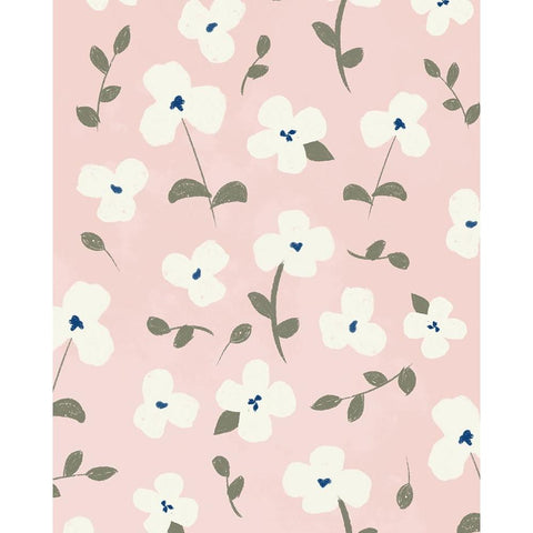 Fun Floral Toss Gold Ornate Wood Framed Art Print with Double Matting by Quach, Anna