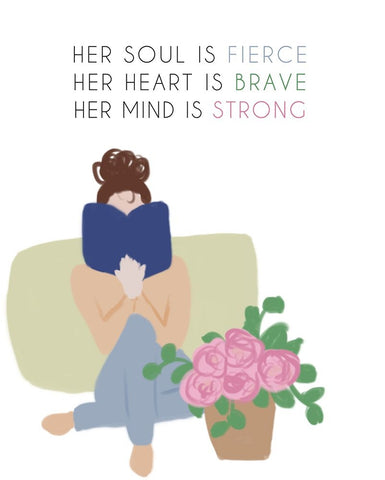 HER White Modern Wood Framed Art Print with Double Matting by Quach, Anna