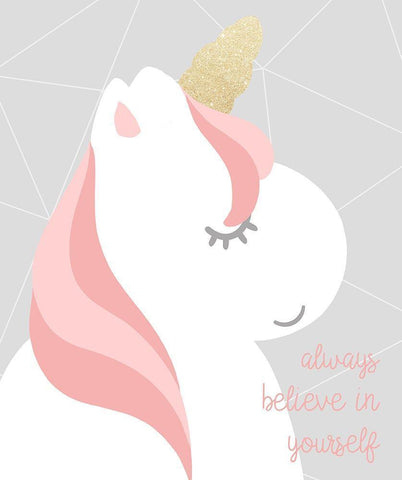 Always Believe In Yourself White Modern Wood Framed Art Print with Double Matting by Quach, Anna