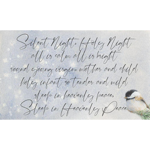 Silent Night Chickadee Black Modern Wood Framed Art Print with Double Matting by Loreth, Lanie