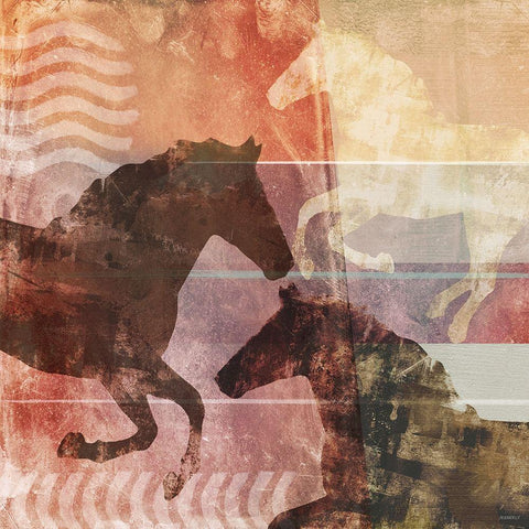 Equine Fantasy II Black Modern Wood Framed Art Print by Meneely, Dan