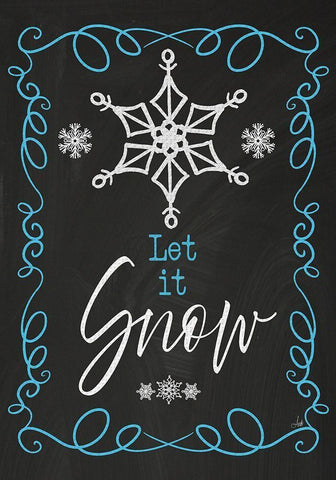 Let It Snow White Modern Wood Framed Art Print with Double Matting by Metz, Andi