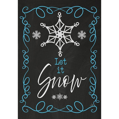 Let It Snow White Modern Wood Framed Art Print by Metz, Andi