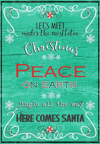 Christmas Peace On Earth Black Ornate Wood Framed Art Print with Double Matting by Metz, andi