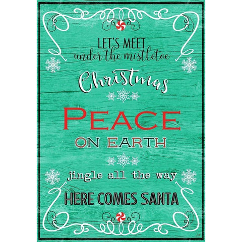 Christmas Peace On Earth Gold Ornate Wood Framed Art Print with Double Matting by Metz, andi
