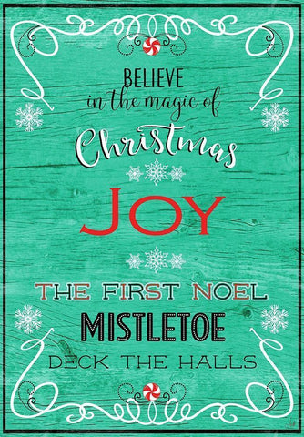 Christmas Joy Black Ornate Wood Framed Art Print with Double Matting by Metz, Andi