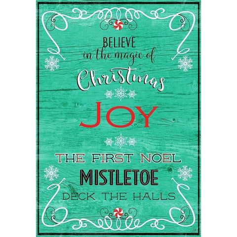 Christmas Joy Black Modern Wood Framed Art Print by Metz, Andi