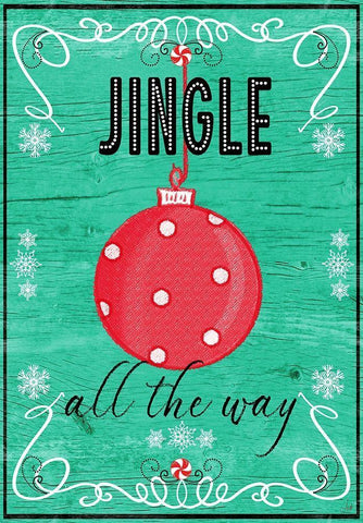 Jingle All The Way White Modern Wood Framed Art Print with Double Matting by Metz, Andi
