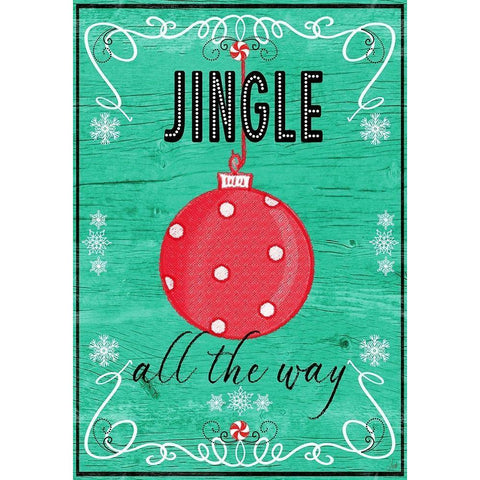 Jingle All The Way Black Modern Wood Framed Art Print by Metz, Andi