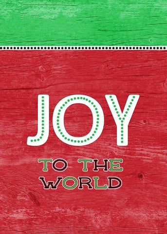 Joy To The World Green Red Black Ornate Wood Framed Art Print with Double Matting by Metz, Andi