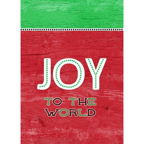 Joy To The World Green Red Black Modern Wood Framed Art Print by Metz, Andi