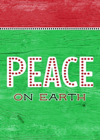 Peace On Earth Green Red White Modern Wood Framed Art Print with Double Matting by Metz, Andi