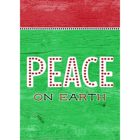 Peace On Earth Green Red Gold Ornate Wood Framed Art Print with Double Matting by Metz, Andi