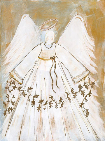 Guiding Angel White Modern Wood Framed Art Print with Double Matting by Maria, Robin