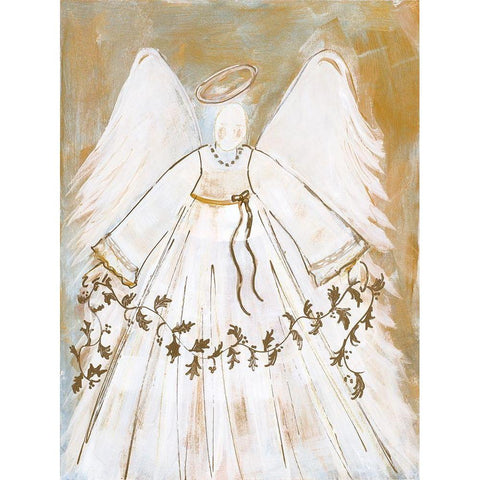 Guiding Angel Black Modern Wood Framed Art Print by Maria, Robin