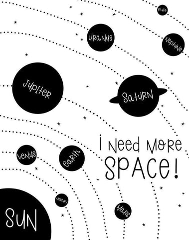 I Need More Space Black Ornate Wood Framed Art Print with Double Matting by Quach, Anna