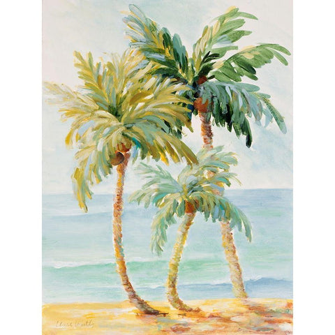 Palms In Paradise I Gold Ornate Wood Framed Art Print with Double Matting by Loreth, Lanie