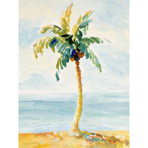 Palms In Paradise II White Modern Wood Framed Art Print by Loreth, Lanie