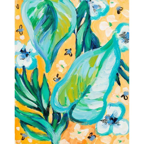 Tropical Days II Black Modern Wood Framed Art Print with Double Matting by Loreth, Lanie