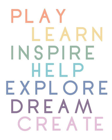 Play And Learn White Modern Wood Framed Art Print with Double Matting by Quach, Anna