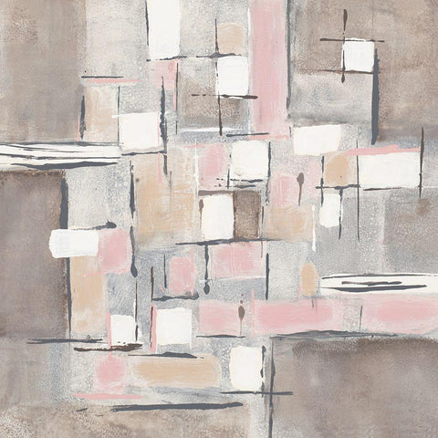 Blush Levels I White Modern Wood Framed Art Print with Double Matting by Pattinian, Merri