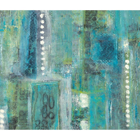 Conceptual Greens Black Modern Wood Framed Art Print with Double Matting by Pattinian, Merri